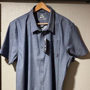 KUIU Men's Terrace SS Shirt in Steel Blue Chambray
